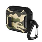 Per Samsung Galaxy Buds3 / 3 Pro Camouflage Custodia protettiva per auricolari con interruttore e gancio (verde)