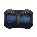 YL-017 Supporto di raffreddamento per laptop con effetto di illuminazione RGB a 2 ventole, silenzioso e regolabile (nero)