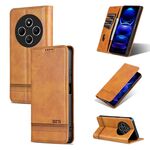 Per Redmi 14C 4G AZNS Custodia per telefono in pelle di vitello con texture magnetica (marrone chiaro)