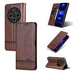 Per Redmi 14C 4G AZNS Custodia per telefono in pelle con texture di vitello magnetica (marrone scuro)