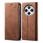 Per Redmi 14C 4G Denim Texture Casual Style Custodia in Pelle Flip Orizzontale (Marrone)