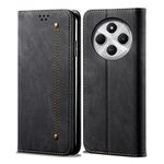 Per Redmi 14C 4G Denim Texture Casual Style Custodia in pelle con flip orizzontale (nero)