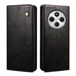 Per Redmi 14C 4G Custodia per telefono in pelle con texture Crazy Horse Oil Wax (nero)