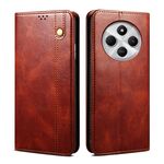 Per Redmi 14C 4G Custodia per telefono in pelle con texture Crazy Horse Oil Wax (marrone)