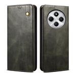 Per Redmi 14C 4G Custodia per telefono in pelle con texture Crazy Horse Oil Wax (verde)