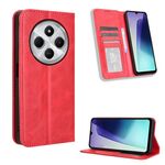 Per Redmi 14C 4G Custodia per telefono in pelle con fibbia magnetica e texture retrò (rosso)
