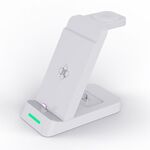 B20 18W Tipo-C 3 in 1 Supporto di ricarica verticale Supporto per telefono per Samsung Watch / Galaxy Buds (bianco)