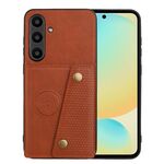 Per Samsung Galaxy S24 FE 5G Custodia magnetica per telefono con doppia fibbia e slot per schede (marrone)