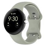 Per Google Pixel Watch 3 45mm Cinturino in silicone con fibbia a farfalla, taglia: S (grigio verde)
