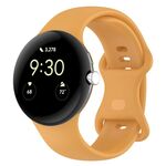 Per Google Pixel Watch 3 45mm Cinturino in silicone con fibbia a farfalla, taglia: S (giallo)