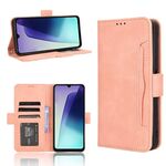 Per Redmi 14C 4G Custodia in pelle con texture in vitello e slot per schede (rosa)