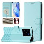 Per Xiaomi 14 Custodia per telefono in pelle con stampa a nido d'ape RFID (verde menta)
