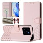 Per Xiaomi 14 Custodia per telefono in pelle RFID con stampa a nido d'ape (rosa)