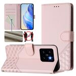 Per Xiaomi 14 Pro 5G Custodia per telefono in pelle con stampa a nido d'ape RFID (rosa)