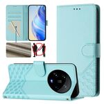 Per Xiaomi 14 Ultra 5G Custodia per telefono in pelle con stampa a nido d'ape RFID (verde menta)