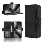 Per Xiaomi 14T Pro Custodia in pelle con slot per schede e texture in vitello (nero)