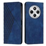 Per Redmi 14C 4G Custodia per telefono in pelle magnetica con effetto pelle con cuciture a diamante (blu)