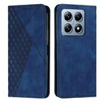 Per Xiaomi 14T Custodia per telefono in pelle magnetica con effetto pelle con giunzione a diamante (blu)