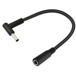 Cavo di prolunga di alimentazione CC da 15 cm con adattatore maschio-femmina a gomito da 4,5 x 3,0 mm per HP (nero)