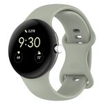 Per Google Pixel Watch 3 41mm Cinturino in silicone con fibbia a farfalla, taglia: L (grigio verde)