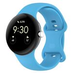 Per Google Pixel Watch 3 41mm cinturino in silicone con fibbia a farfalla, taglia: L (azzurro cielo)