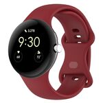 Per Google Pixel Watch 3 45mm cinturino in silicone con fibbia a farfalla, taglia: L (rosso)
