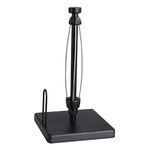 Portarotolo di carta per uso domestico verticale in acciaio inox con smorzamento tavolo da pranzo cucina portarotolo di carta senza perforazione, stile: quadrato nero