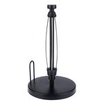 Portarotolo di carta per uso domestico verticale in acciaio inox con smorzamento tavolo da pranzo cucina portarotolo di carta senza perforazione, stile: rotondo nero