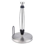 Porta rotolo di carta igienica verticale in acciaio inox per uso domestico con smorzamento, tavolo da pranzo, cucina, senza perforazione, stile: argento rotondo