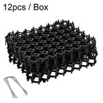 12 pezzi / scatola anti-gatti spinato Spike Net Mat divani cancello giardino gatti repellente strumento, stile: con 4 viti (nero)
