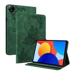 Per Xiaomi Redmi Pad SE 8.7 Custodia per tablet in pelle goffrata con motivo a farfalla e fiore (verde)