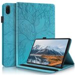 Custodia per tablet in pelle goffrata For Honor Pad X8a Tree Life Series (Lake Blue)