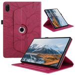 Custodia per tablet in pelle con rotazione in rilievo For Honor Pad X8a Tree Life (rosso)