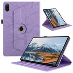 Custodia per tablet in pelle con rotazione in rilievo For Honor Pad X8a Tree Life (viola)