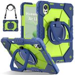 Per Huawei MatePad Air 12 2024 Custodia per tablet PC ibrido in silicone con robot a contrasto di colore (blu navy giallo verde)