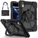 Per Huawei MatePad Air 12 2024 Custodia per tablet PC ibrida in silicone con robot a contrasto di colore (nero)
