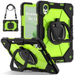 Per Huawei MatePad Air 12 2024 Custodia per tablet PC ibrido in silicone con robot a contrasto di colore (nero giallo verde)