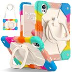 Per Huawei MatePad Air 12 2024 Custodia per tablet PC ibrida in silicone con robot a contrasto (blu colorato)