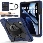 Per Huawei MatePad Air 12 2024 Custodia per tablet PC ibrida in silicone con robot a contrasto di colore (blu navy e nero)