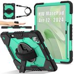 Per Huawei MatePad Air 12 2024 Custodia per tablet PC ibrida in silicone con robot a contrasto di colore (nero verde menta)