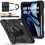 Per Huawei MatePad Air 12 2024 Custodia per tablet PC ibrida in silicone con robot a contrasto di colore (nero)