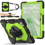 Per Huawei MatePad Air 12 2024 Custodia per tablet PC ibrido in silicone con robot a contrasto di colore (nero giallo verde)