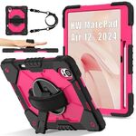 Per Huawei MatePad Air 12 2024 Custodia per tablet PC ibrido in silicone con robot a contrasto di colore (nero, rosa, rosso)