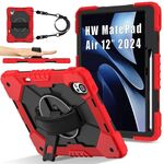 Per Huawei MatePad Air 12 2024 Custodia per tablet PC ibrida in silicone con robot a contrasto di colore (rosso nero)