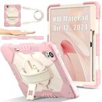 Per Huawei MatePad Air 12 2024 Custodia per tablet PC ibrida in silicone con robot a contrasto di colore (oro rosa beige)