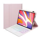 Per Huawei MatePad SE 11 2024 AH21-AS Custodia per tablet in pelle con tastiera Bluetooth retroilluminata staccabile ultrasottile con touchpad (rosa bianco)