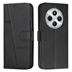 Per Redmi 14C 4G Custodia per telefono in pelle con fibbia e cuciture in vitello (nero)