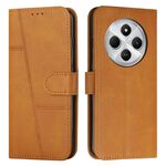 Per Redmi 14C 4G Custodia per telefono in pelle con fibbia e cuciture in vitello (giallo)