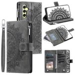 Per Samsung Galaxy S25 5G Custodia per telefono in pelle con cerniera Totem multi-card (grigio)