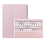 Per Huawei MatePad Pro 12.2 Custodia per tablet in pelle con tastiera Bluetooth staccabile ultrasottile (rosa bianco)